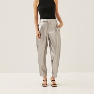 Love Bonito Silver Metallic Pleather Pants
